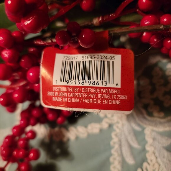 Ashland Deluxe Christmas Red Berry Cluster Faux Floral Décor - Picture 3 of 3